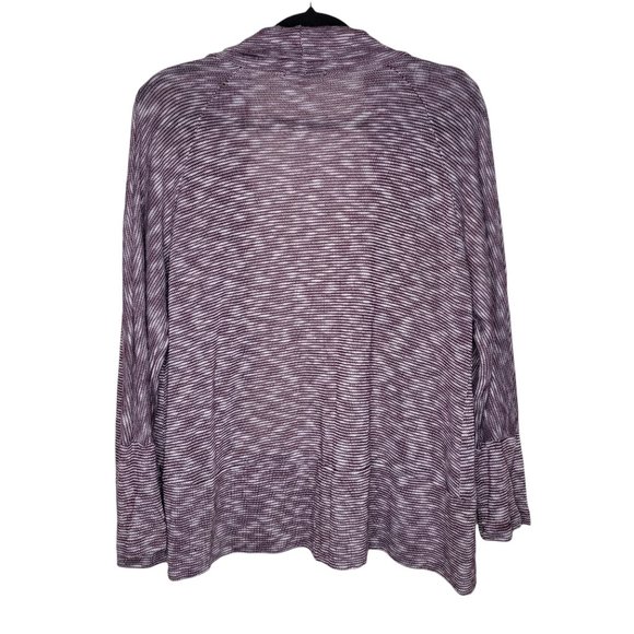 Emerge Burgundy/Red Cream Stripe Long Sleeve Open Cardigan Size 1X - Picture 3 of 5